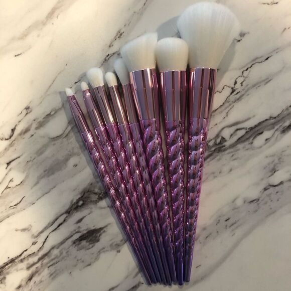 Pink Unicorn Makeup Brushes - 8 Piece Set - Picture 1 of 2